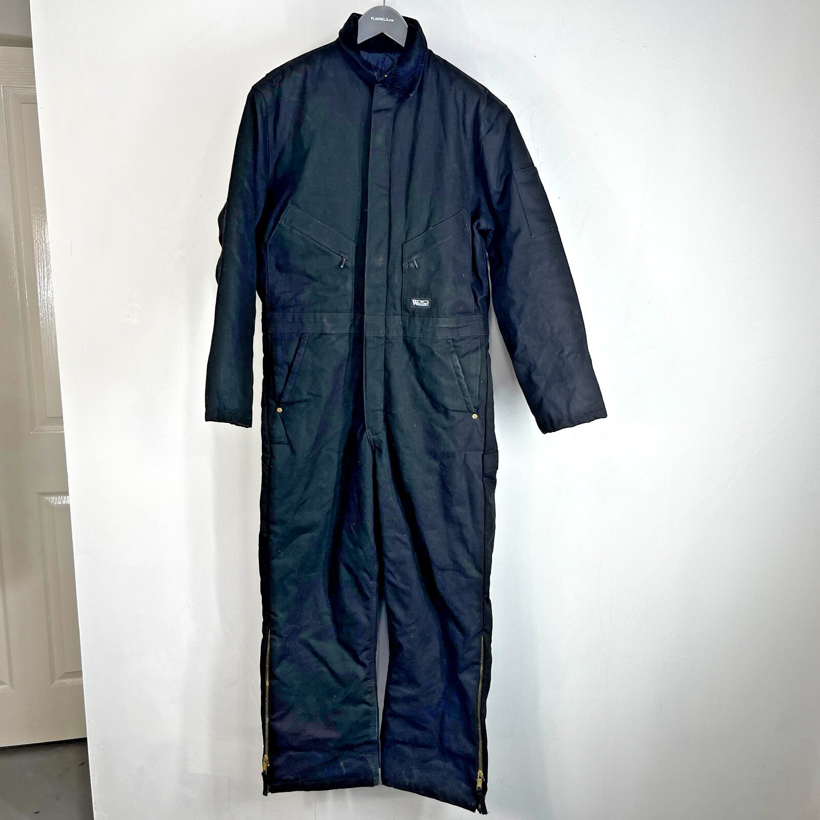 Walls Workwear Heavy Duty Overalls Quilted Insulated in Black Medium Regular