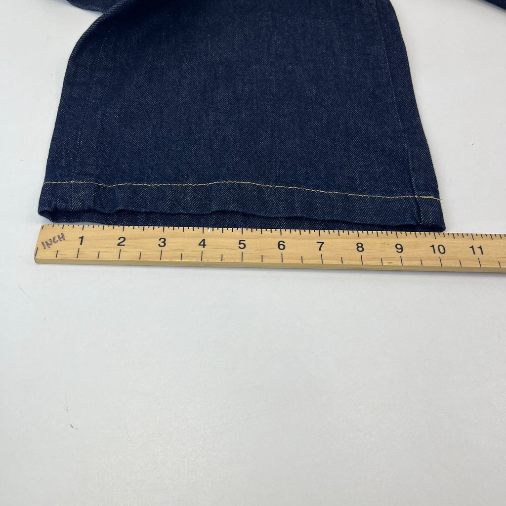 Zara Wide Leg Flared Denim Jeans Dark Blue Elasticated Tie Waist - size XS