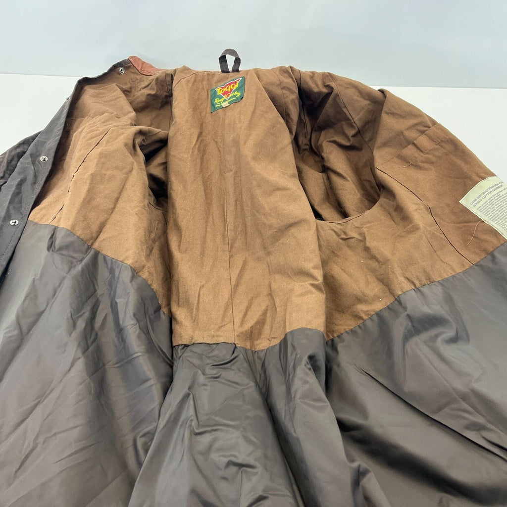 Toggi Wax Jacket Overcoat size L Brown Equine Horses Hunting Country Walking