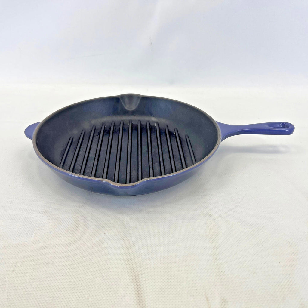 Le Creuset Griddle Skillet Frying Pan in Blue size 26cm Cast Iron Round