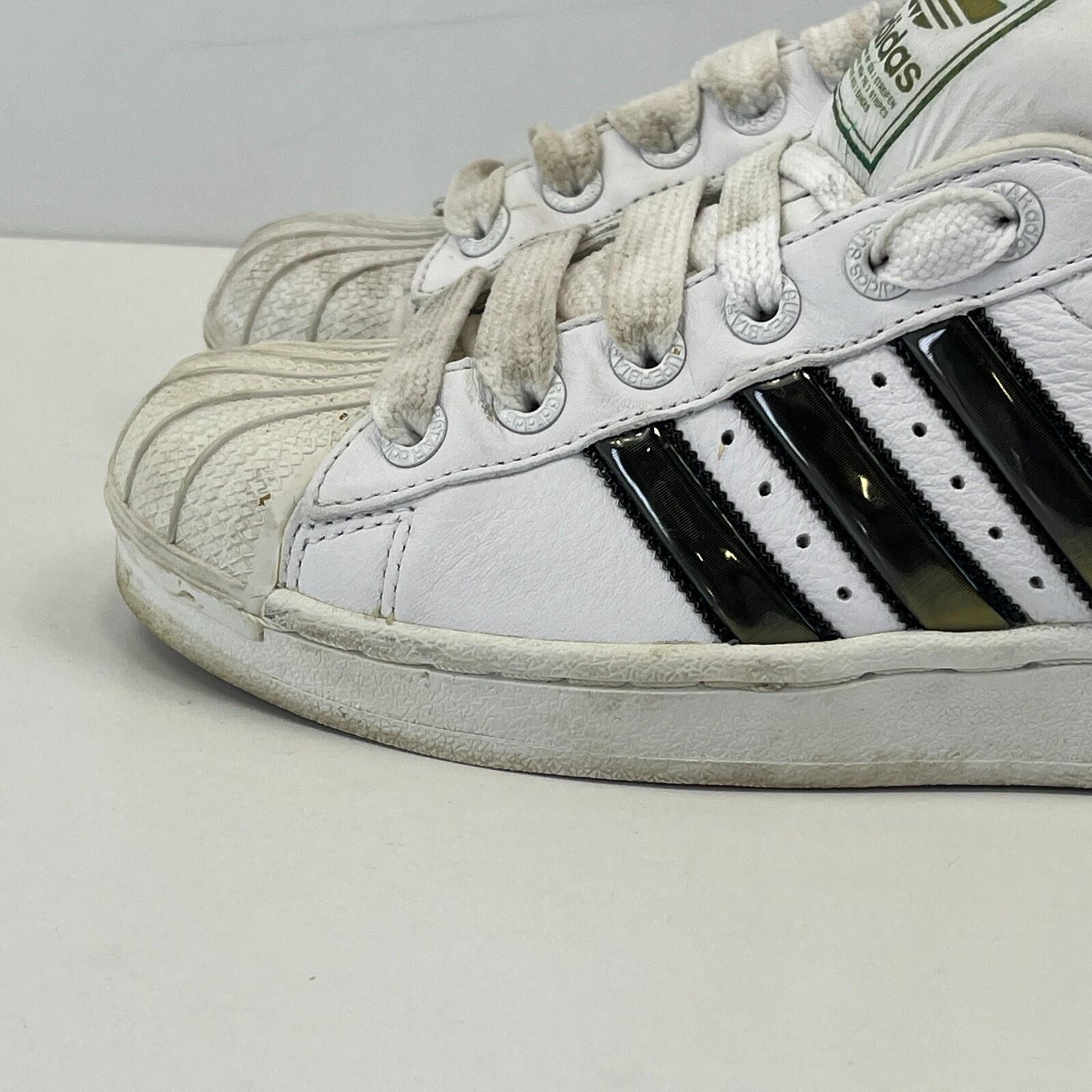 White Superstar Trainers in White & Bronze UK Women's size 5.5