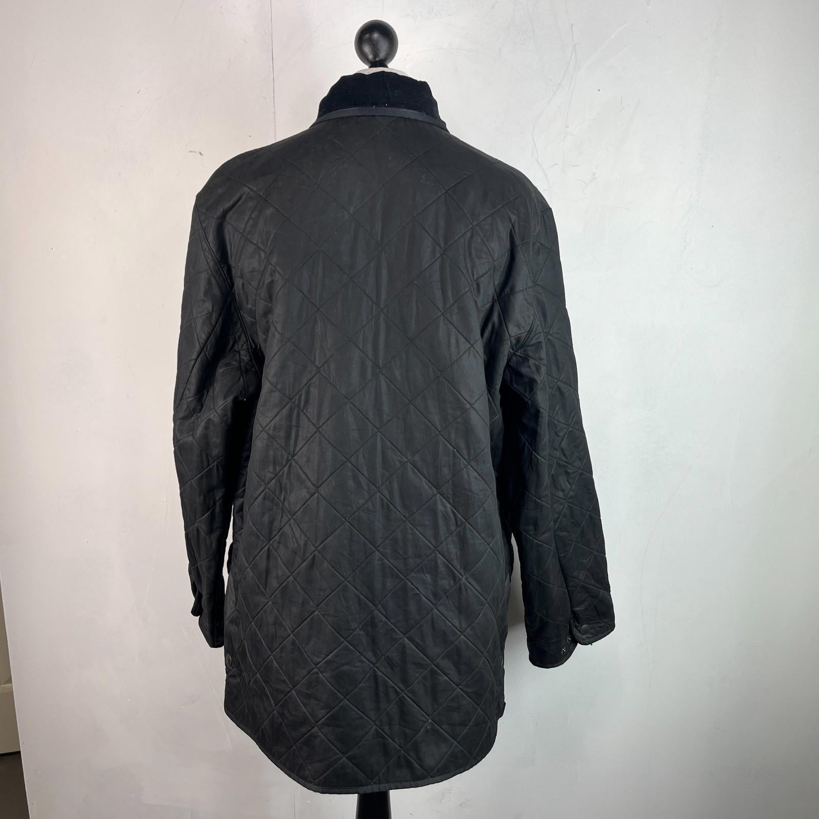 Barbour Duracotton Polarfleece Quilted Jacket in Black size XL