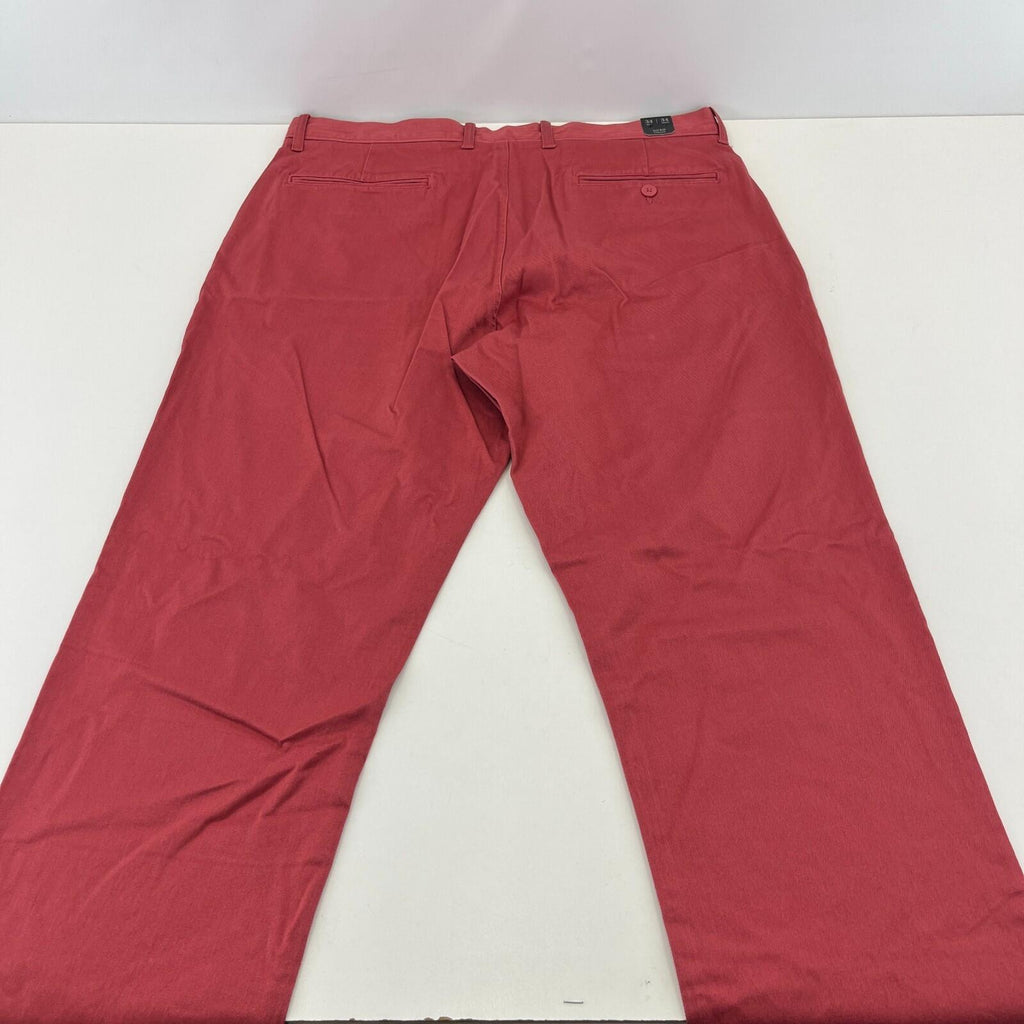 J Crew 1040 Straight Stretch Chino Trousers Dark Pastel Pink Golf W34" L34"  New