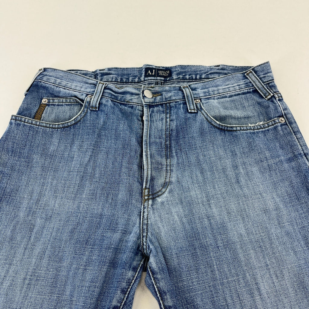 Emporio Armani Men’s Jeans Mid Blue Denim W33" L33" Straight Leg