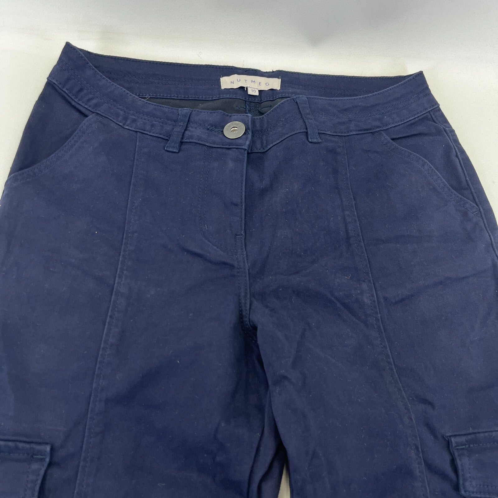 Nutmeg Slim Fit Cargo Pants Trousers Jeans in Blue UK Women's size 10 - NWOT