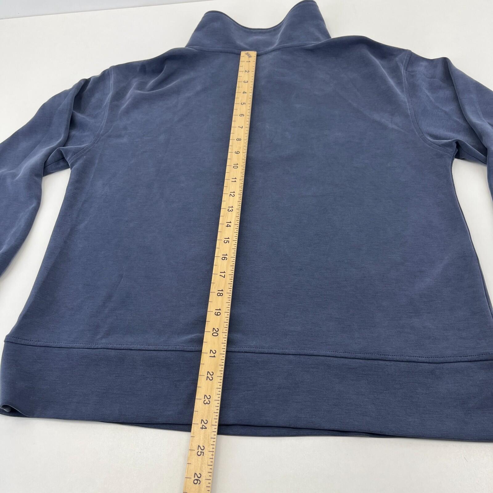 Sweaty Betty Sand Wash Half Zip Longline Sweatshirt Navy Blue size M/12