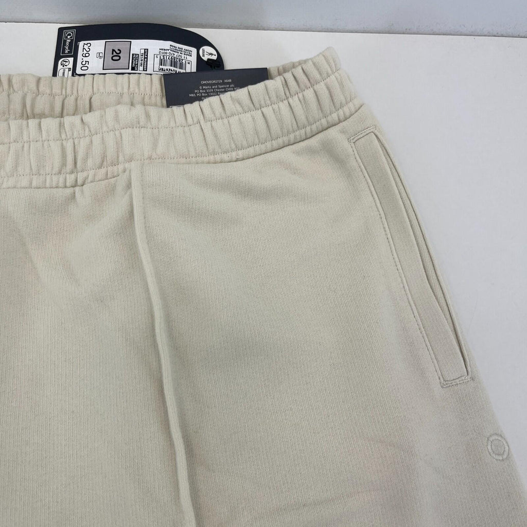 M&S Ladies Goodmove Parachute Joggers Cuffed Trousers Pants Cream UK size 20 New