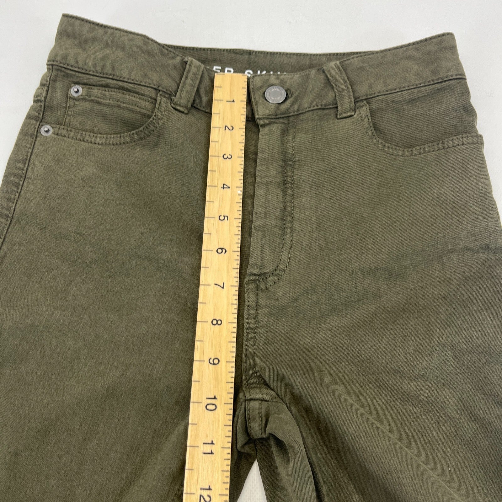 Marks & Spencer Khaki Green Super Skinny Jeans UK Women's size 8R - NWOT