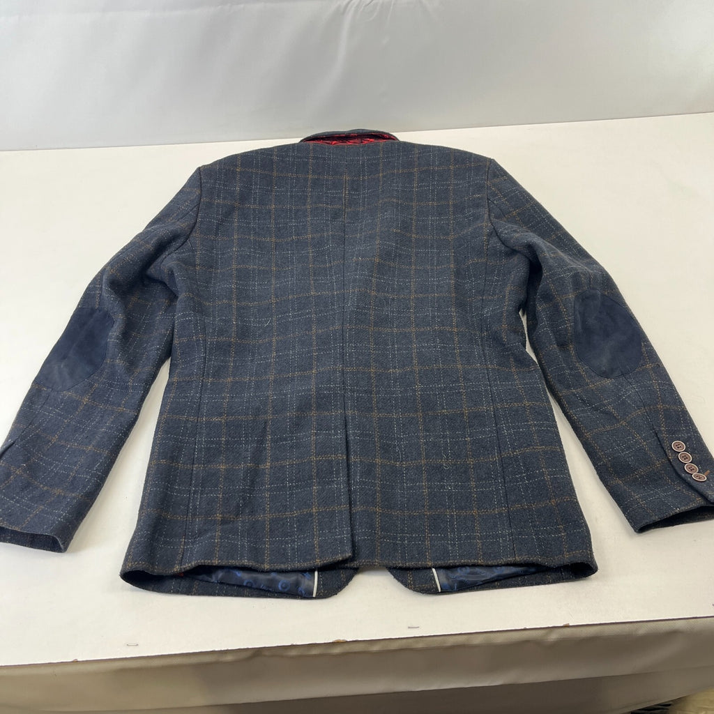 Lambretta Carnaby Street Checked Blazer Jacket in Charcoal Grey Mens Size UK 40