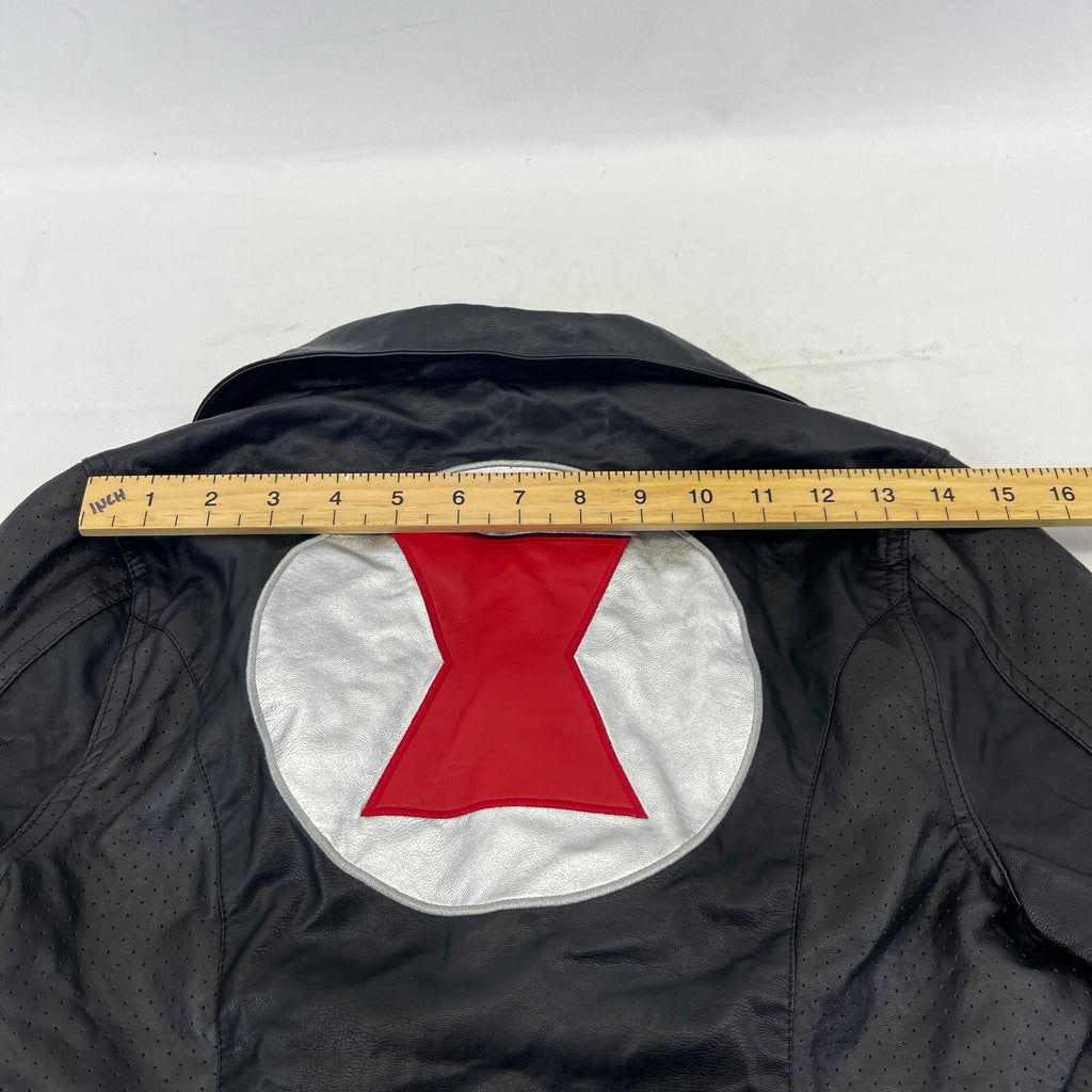 Marvel Studios Black Widow Faux Leather Jacket Coat size S Movie Film Cosplay