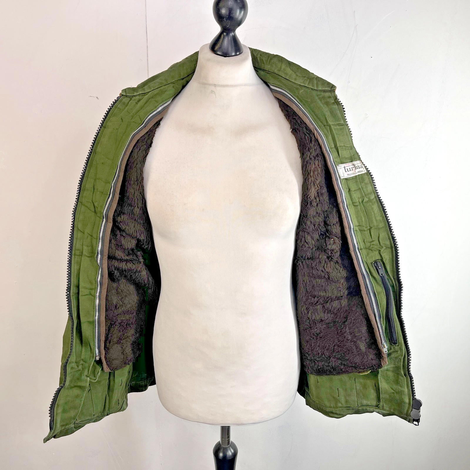 Vintage Turima Sweden Mens Hunting Jacket size Medium in Green inc Fleece Liner