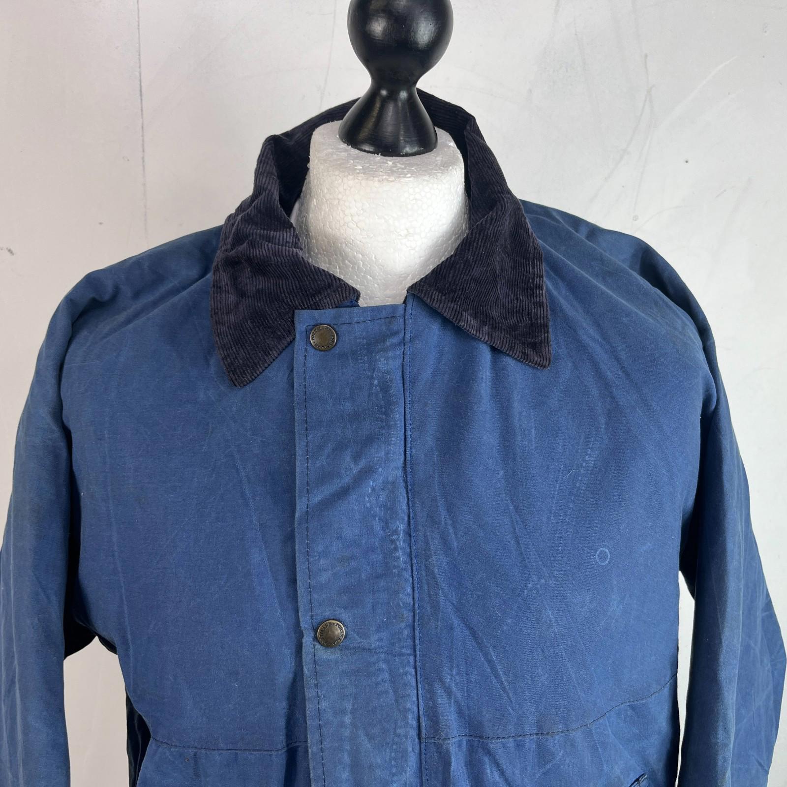 Portman Wax Jacket in Blue  Corduroy Collar size Small