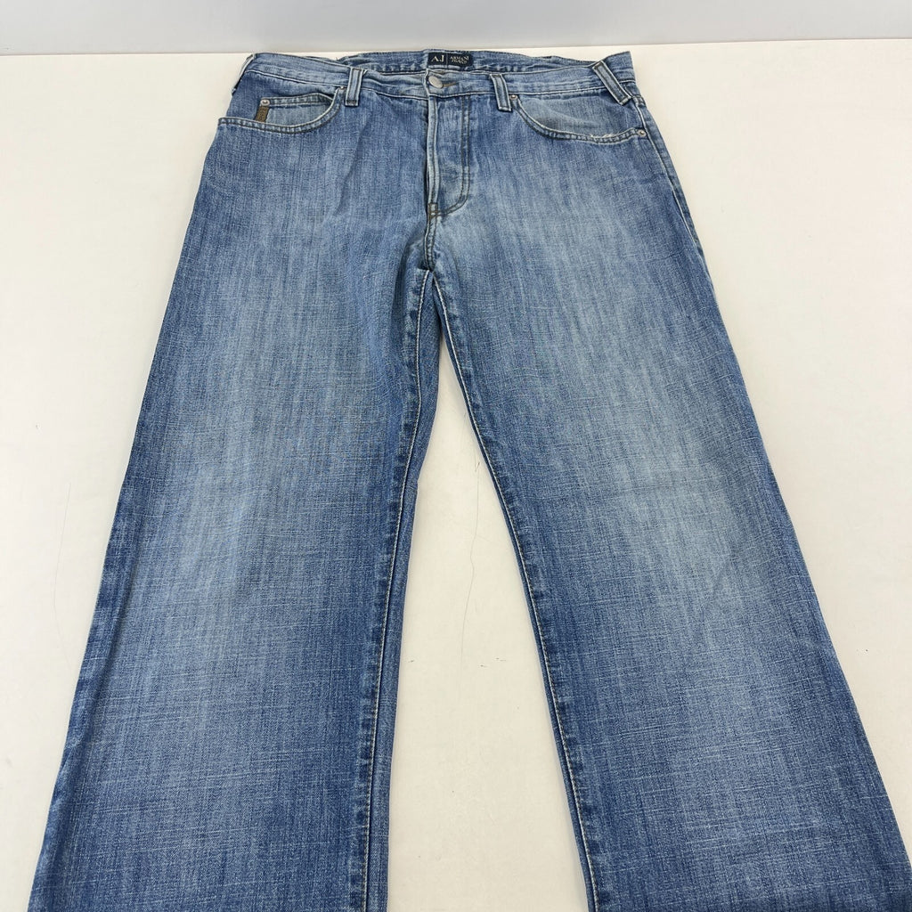Emporio Armani Men’s Jeans Mid Blue Denim W33" L33" Straight Leg