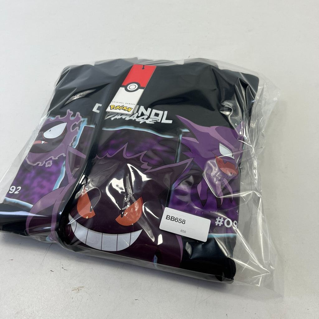 Criminal Damage Pokemon Hoodie Gastly Haunter Gengar Black size Small - New