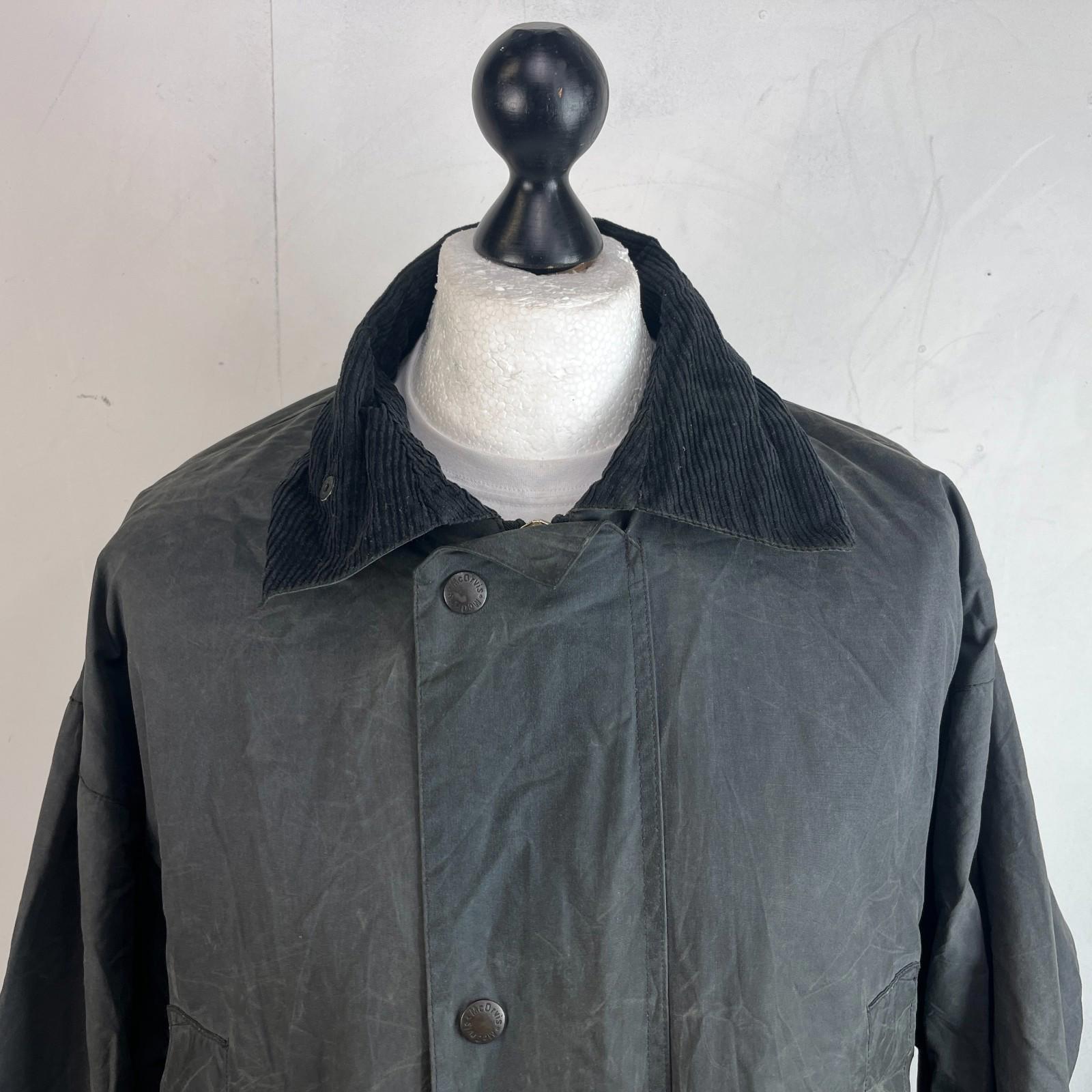 Mc Orvis Wax Jacket Mens size XL Black Waxed Riding Outdoor Coat England