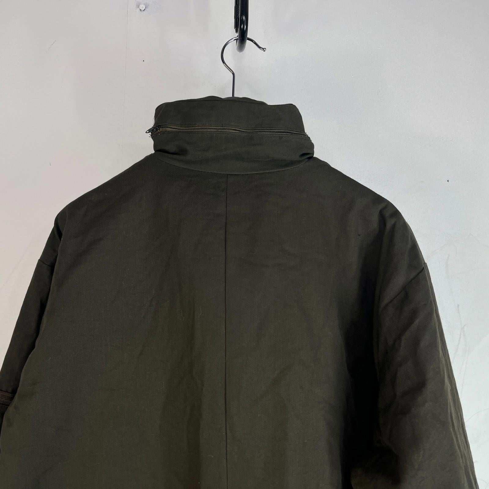 Vtg Montgomery Ward Powr House Thermal Insulated Overalls Green w/ Hood size XL