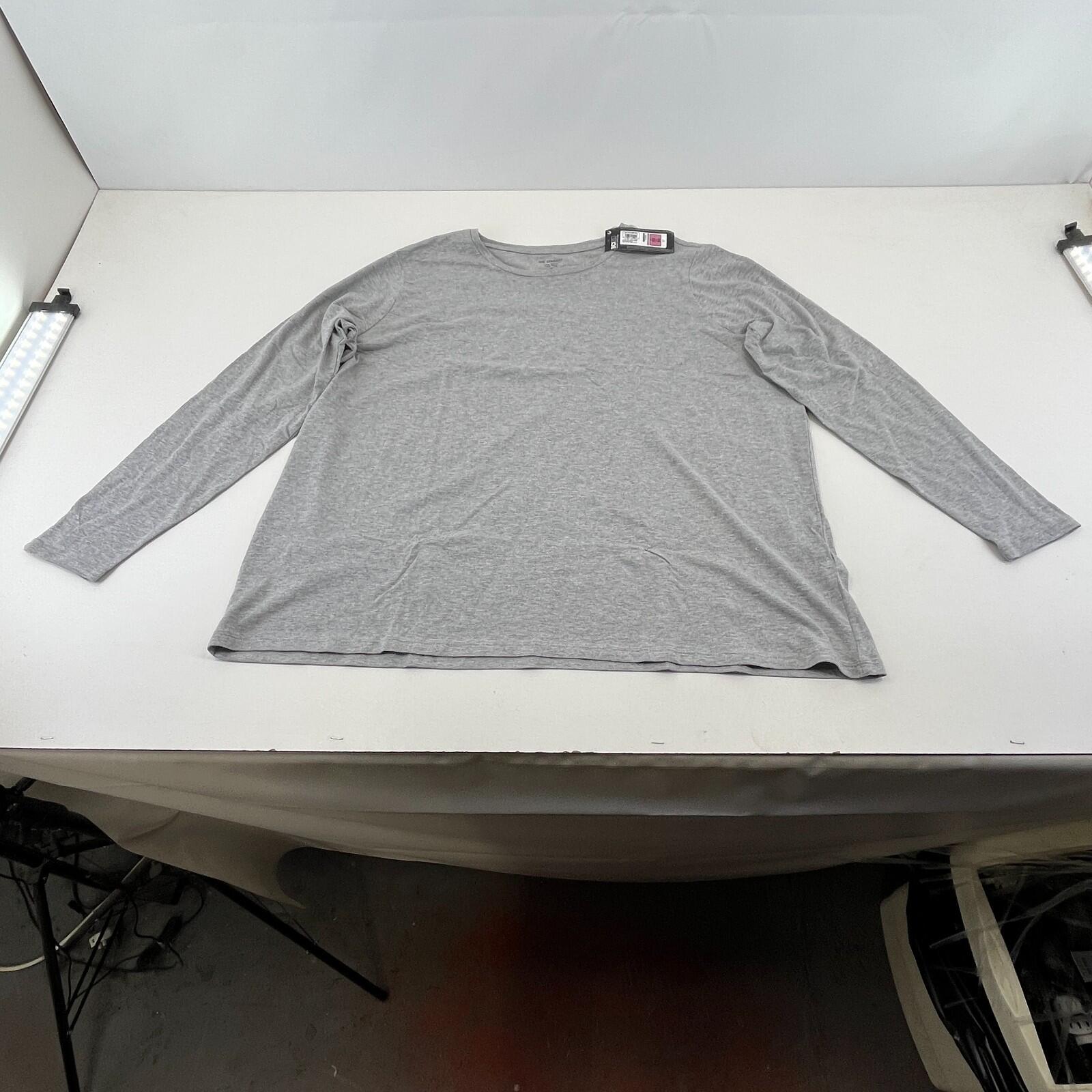 M&S Collection Women's Crew Neck Pullover Top Grey Long Sleeve size 22