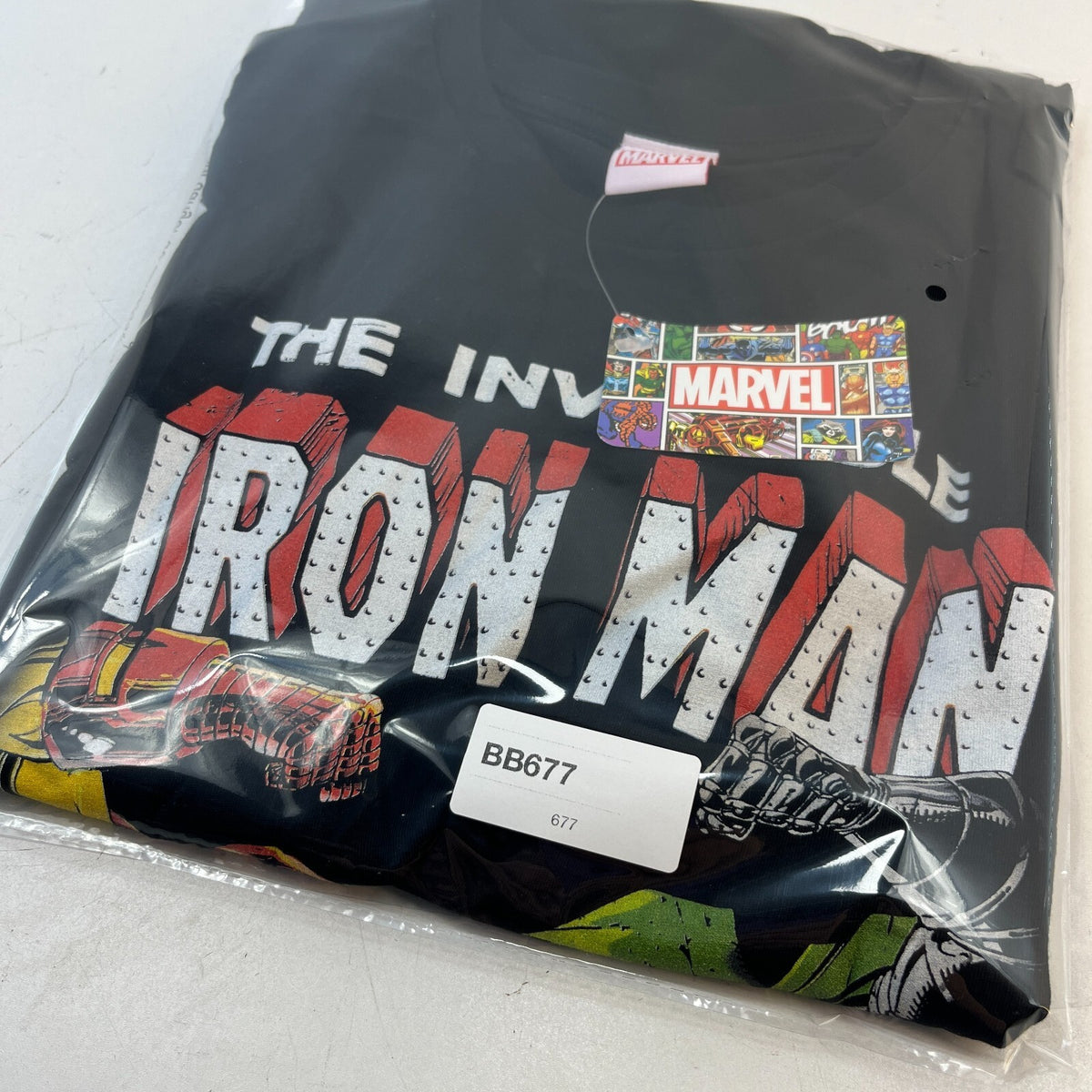 Marvel Iron Man vs Doctor Doom T-Shirt Black Graphic Comic Tee Cotton Top - M