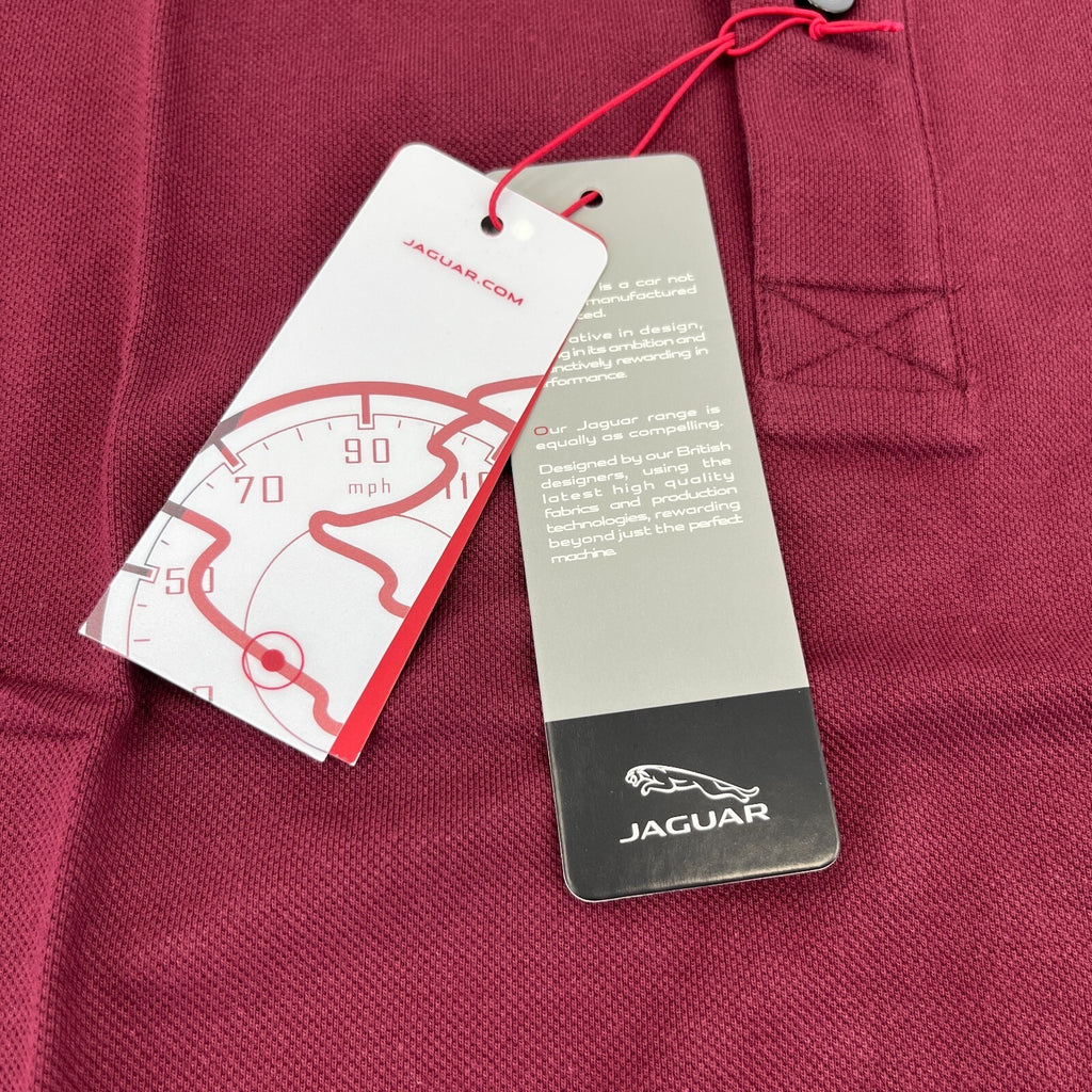 Genuine Jaguar Mens Core Polo Shirt in Maroon Burgundy Red size Small