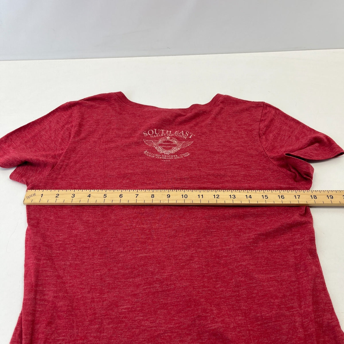 Harley Davidson Vintage Women's T-Shirt 1990’s Red with Spellout size Large