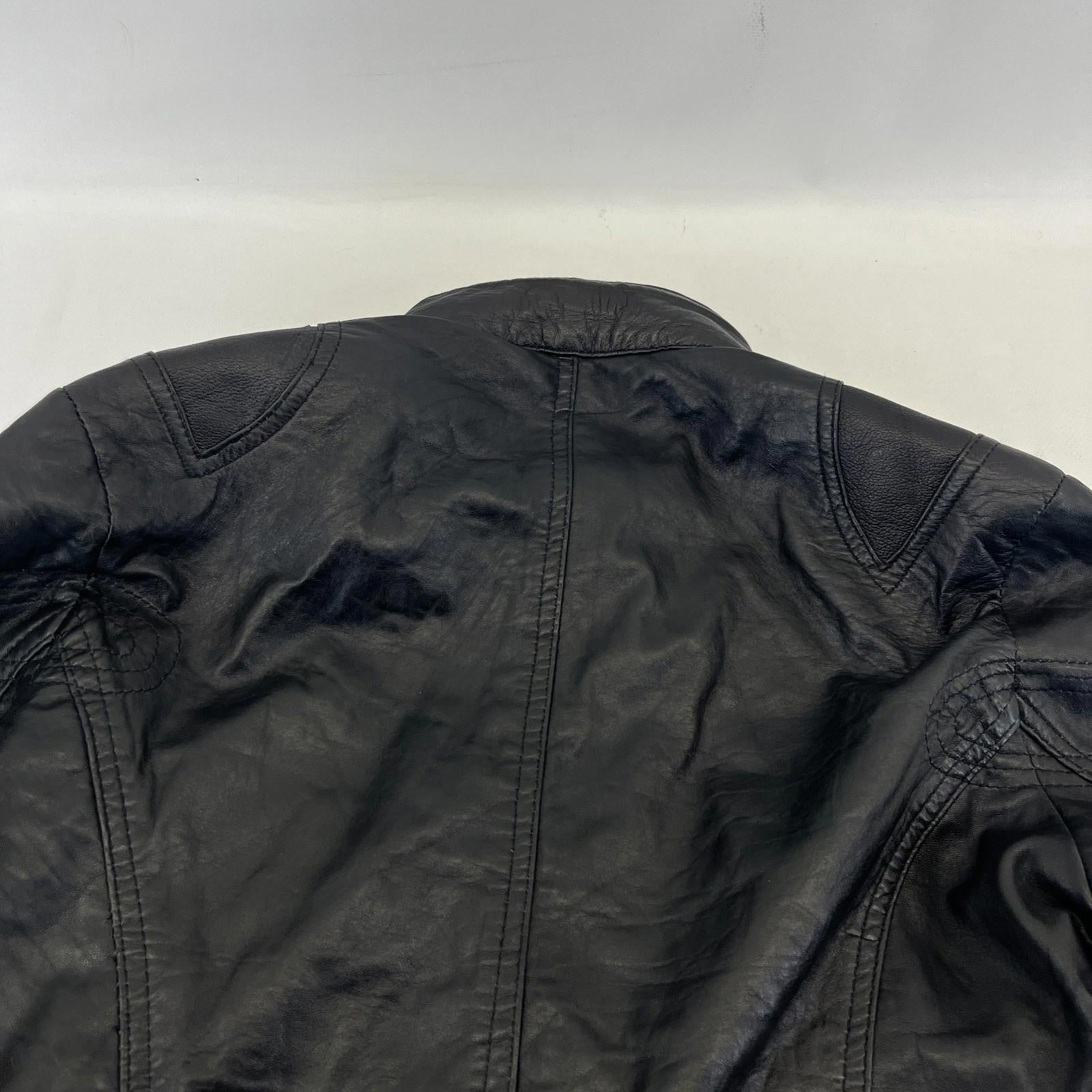 Aviatrix Women's Real Leather Biker Jacket in Black size M