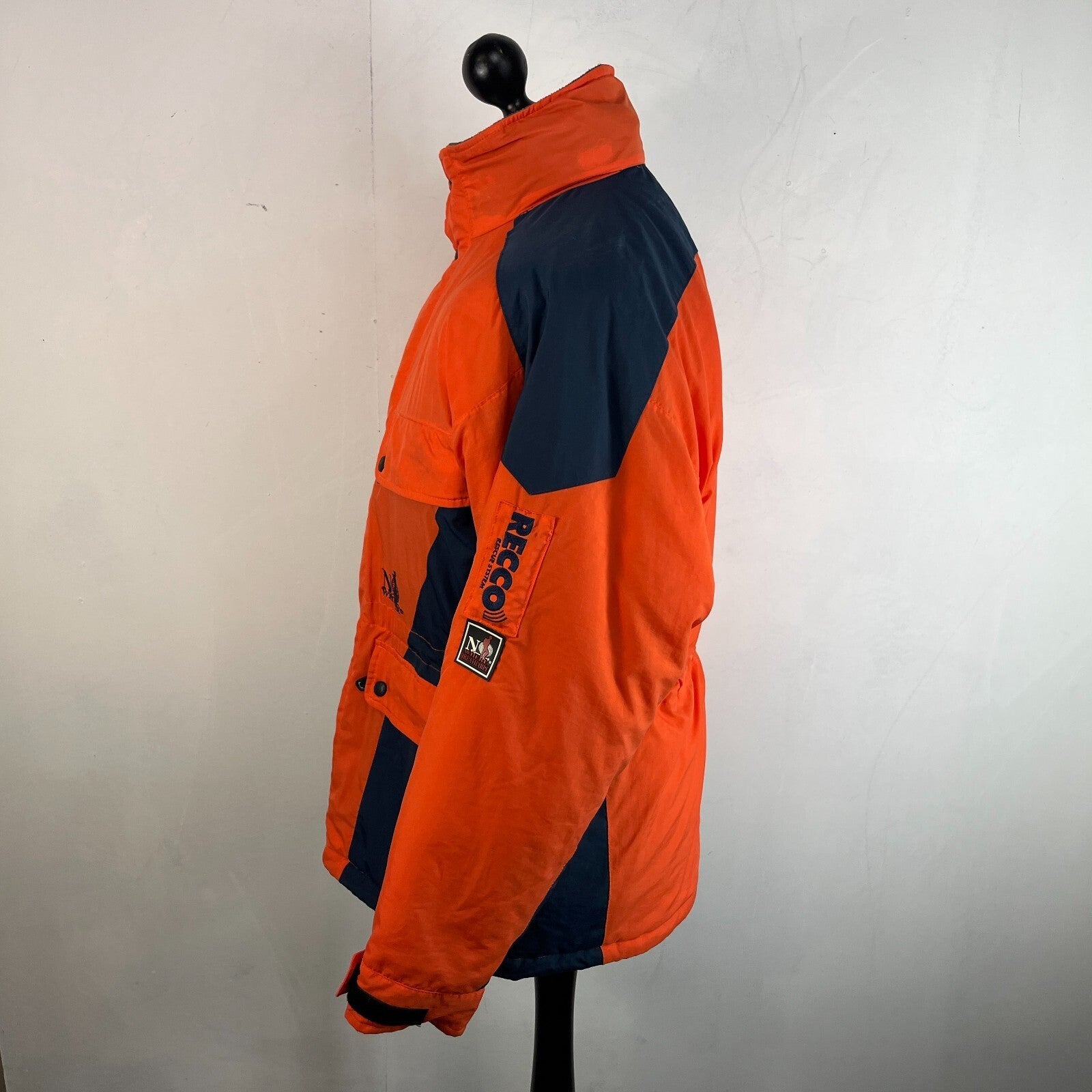 Vintage No Where Recco Ski Coat Jacket Orange/Blue Women's US 15/16 UK 18/20