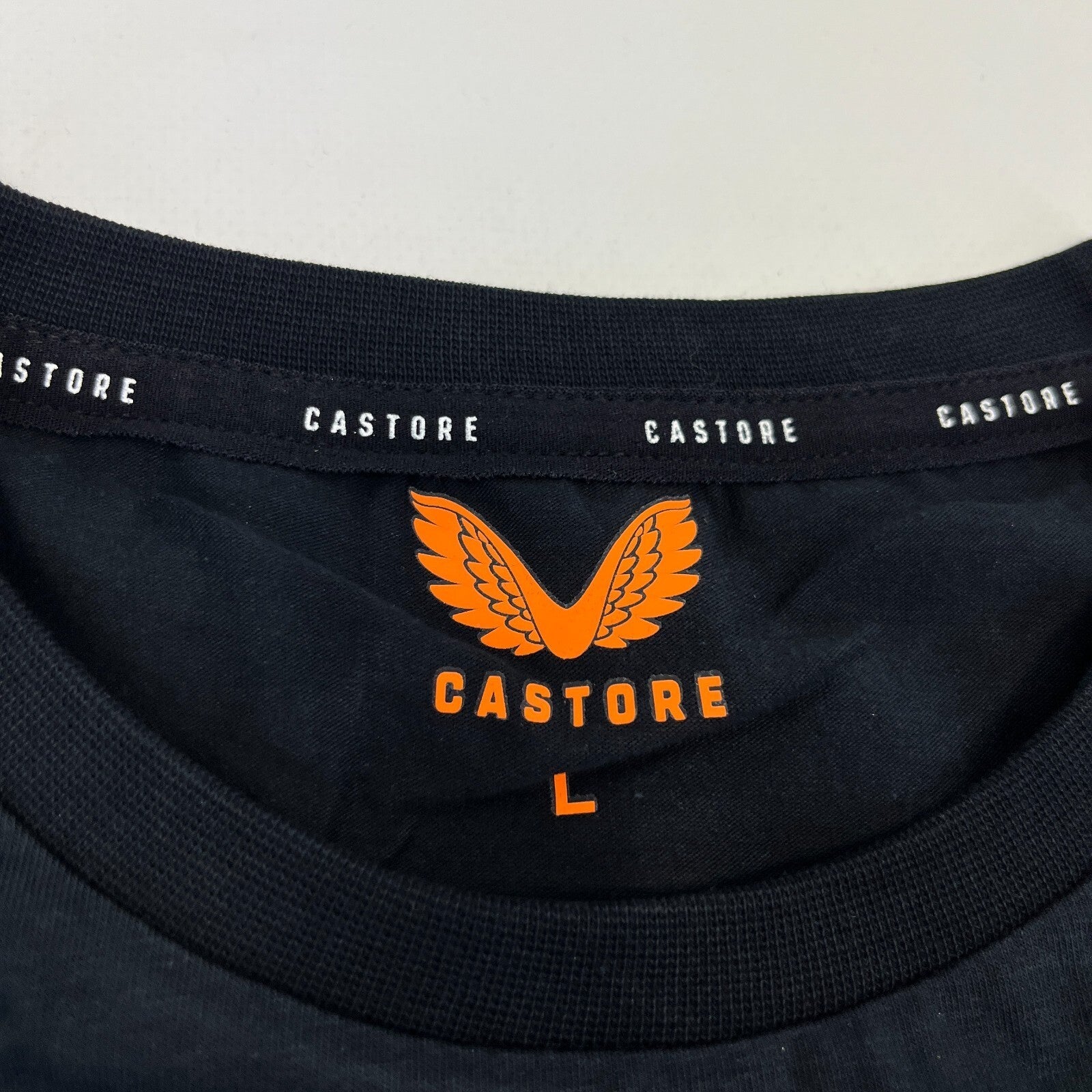 Castore Glasgow Rangers Logo T Shirt Mens Rangers FC Black/Orange size Large
