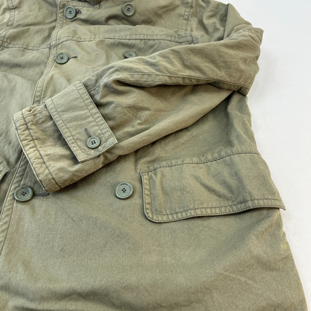 Levi's Double Breasted Parka Jacket Distressed Olive Green Liam Gallagher size M