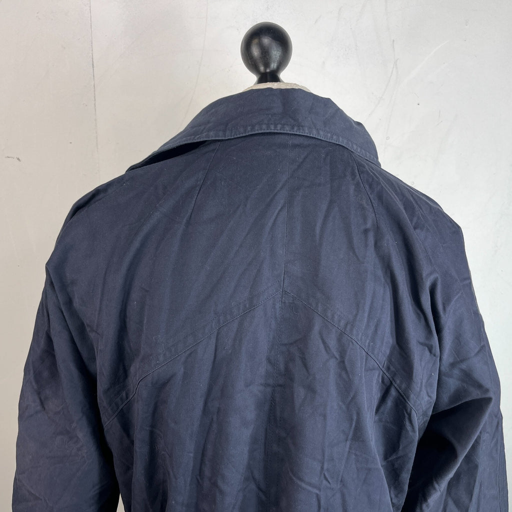 Vintage C&A Women's Lined Trench Coat with Belt Navy Blue size 46