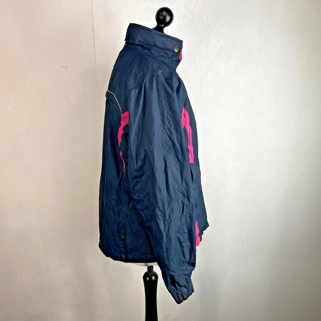 Joules Waterproof Hiking Jacket Raincoat Women’s Size 18 Navy Blue & Pink Coast