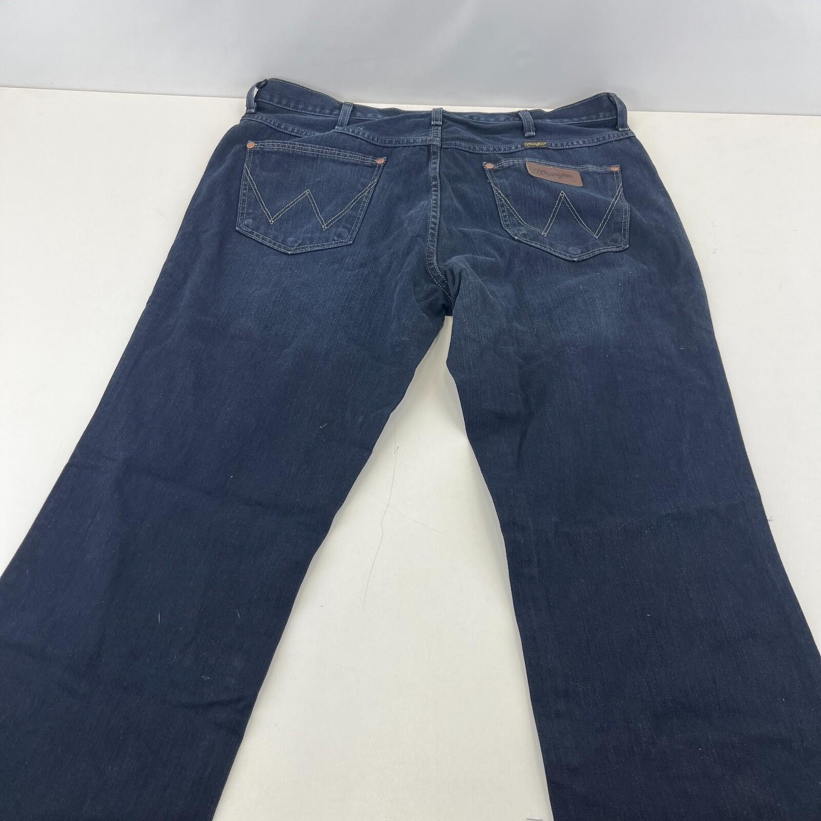 Wrangler Alaska Jeans Men Dark Blue Denim Straight Regular W38" L34"