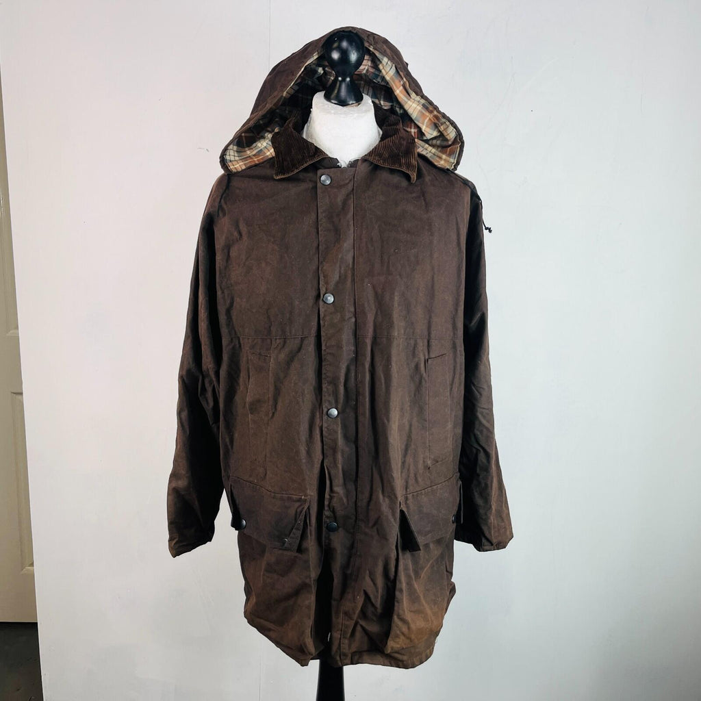 Everdeen Squire Women’s Brown Waxed Cotton Jacket with Hood size XL