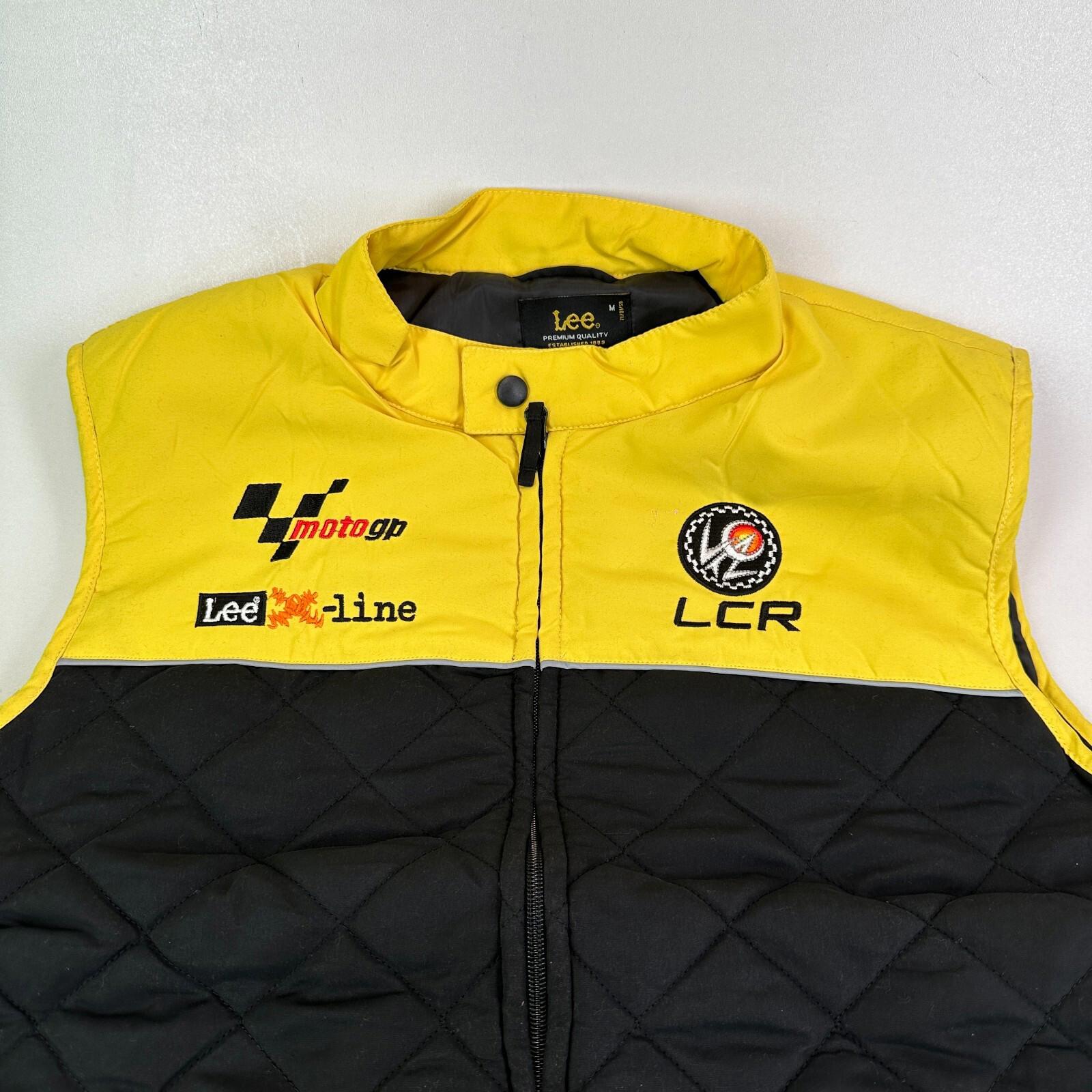 LEE MotoGP Bodywarmer Quilted Gilet with Embroidered Logos size S  Black Yellow