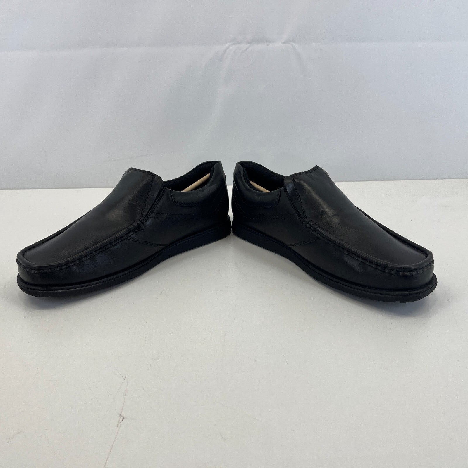 Pretty Green Waltham Slip On Shoes Moccasin Loafers Mens Black Leather UK 11 New