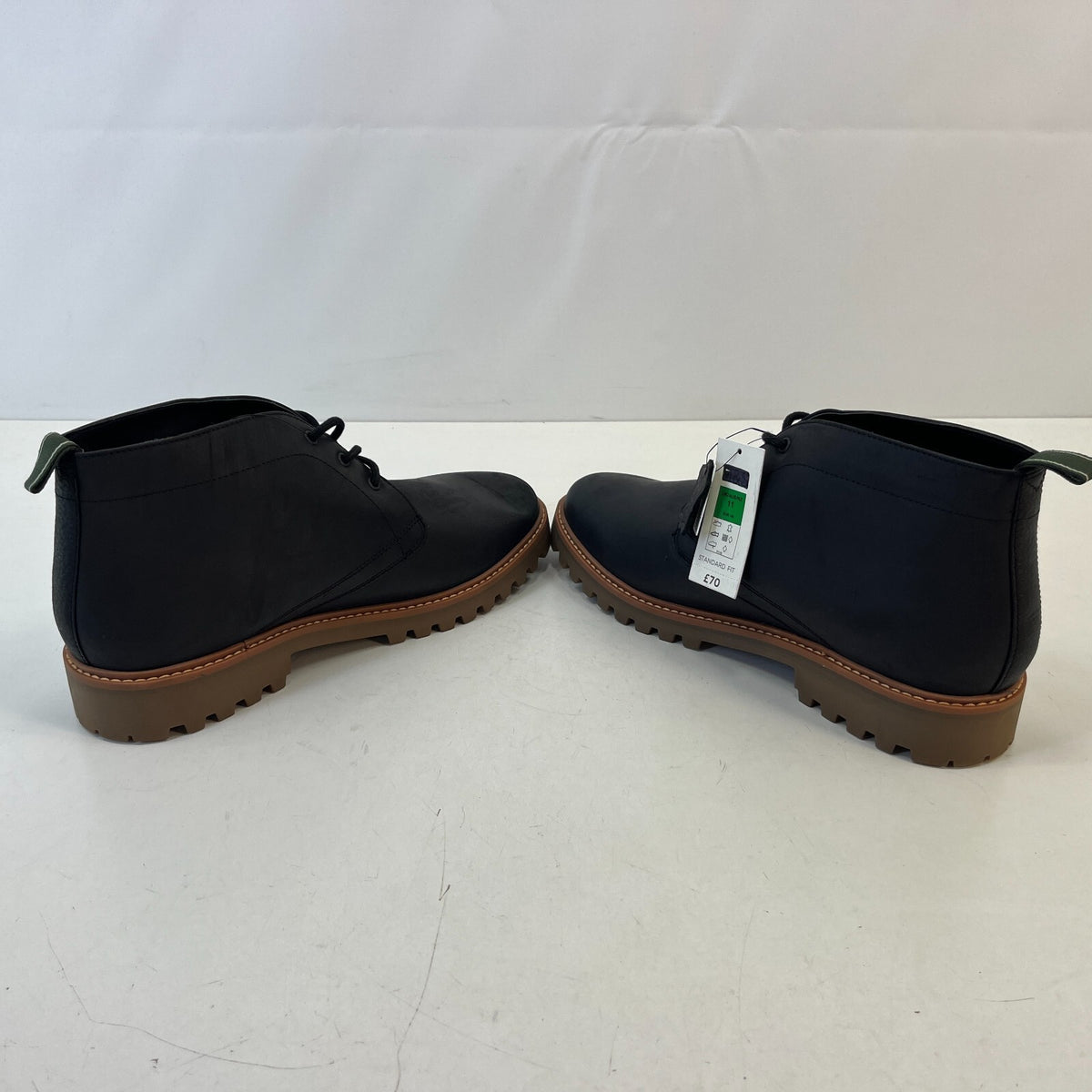 M&S Men's Leather Ankle Boots Charcoal Grey size UK 11 - EU 46