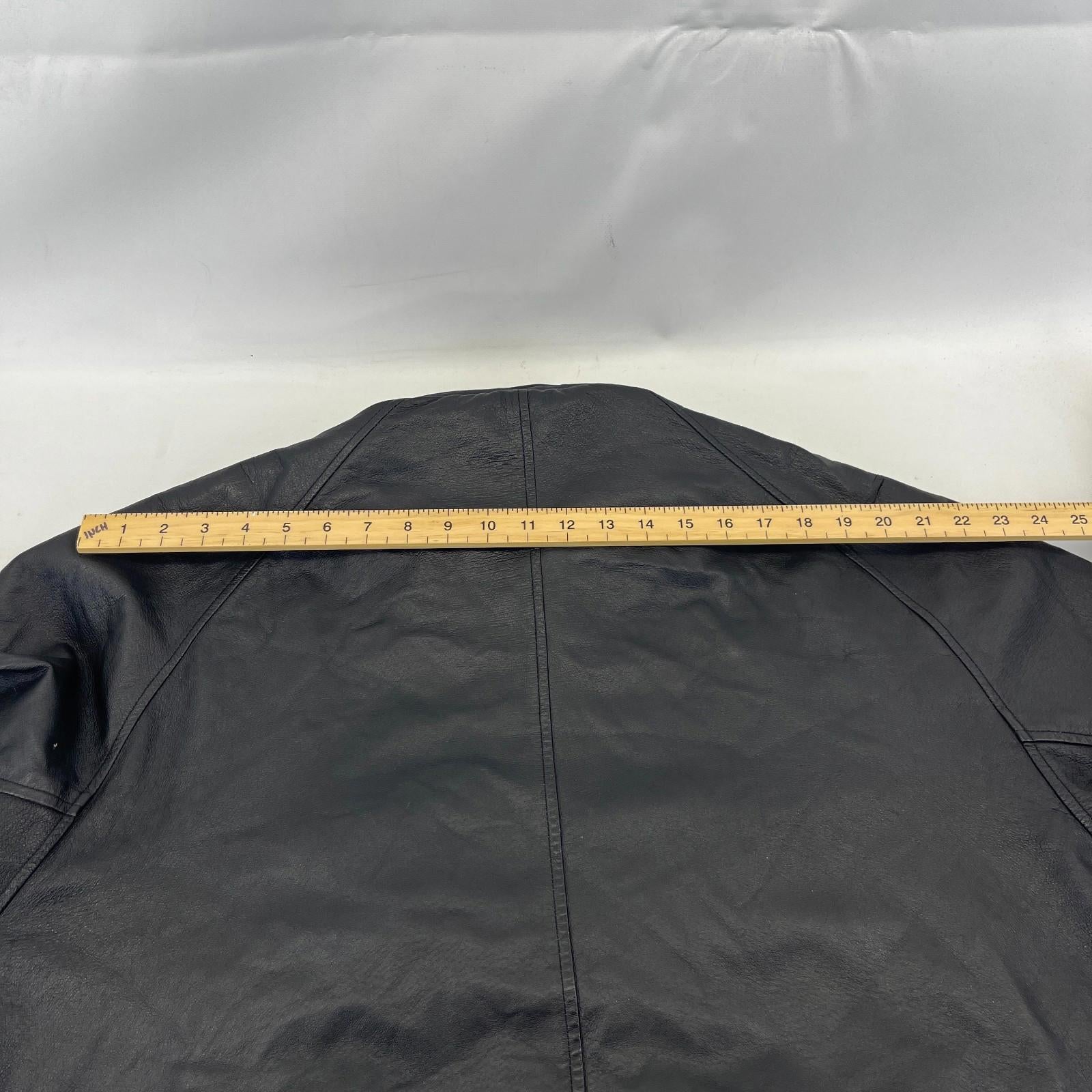 Paragon Mens Mid Length Leather Jacket Coat size XL in Black