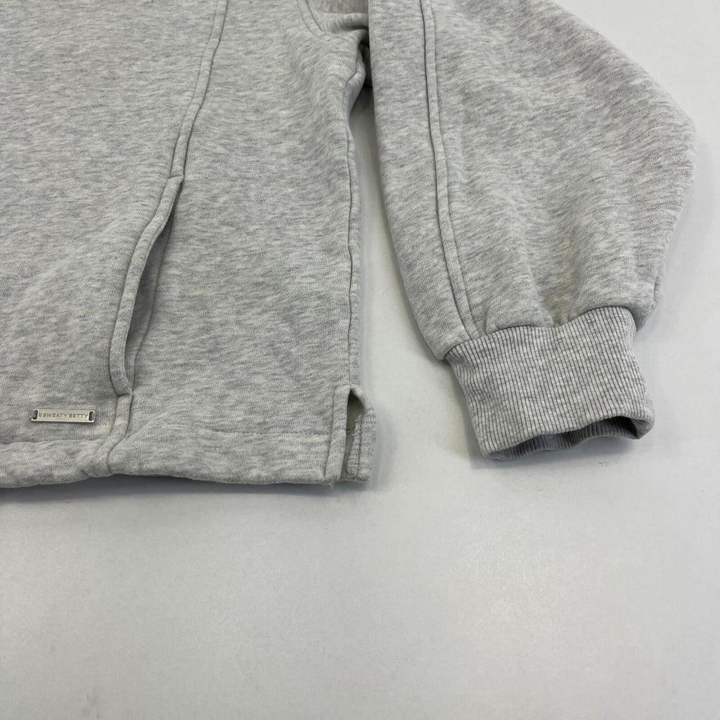 Sweaty Betty Premium Brushed Crew Neck Thick Sweatshirt Light Grey size M/12
