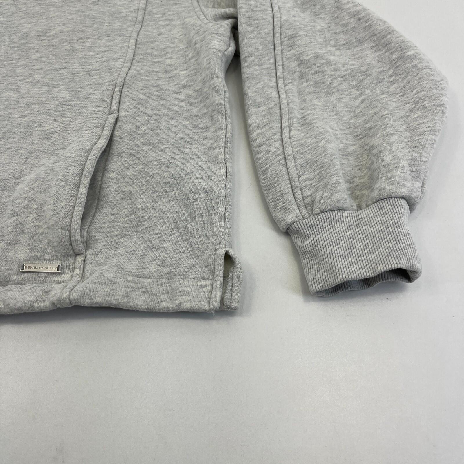 Sweaty Betty Premium Brushed Crew Neck Thick Sweatshirt Light Grey size M/12