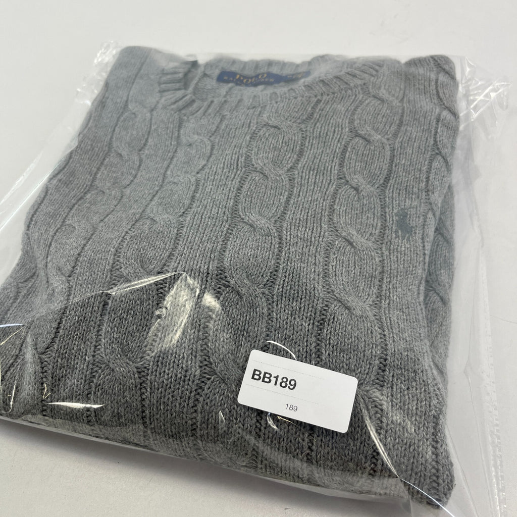 Polo Ralph Lauren 100% Cotton Jumper Men's size M in Grey Crew Neck Sweater