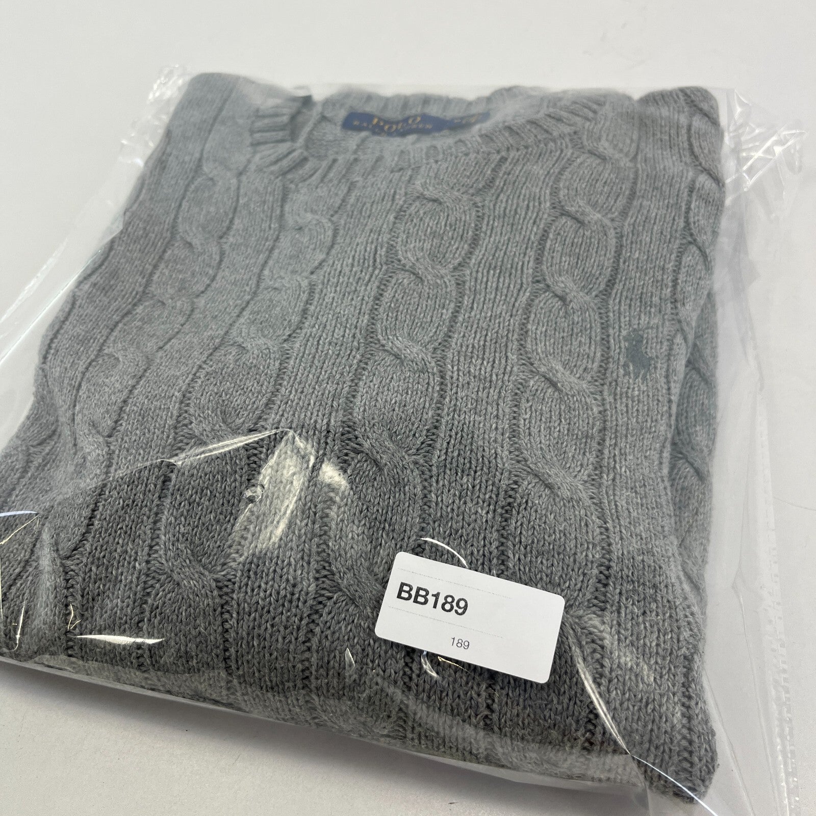Polo Ralph Lauren 100% Cotton Jumper Men's size M in Grey Crew Neck Sweater