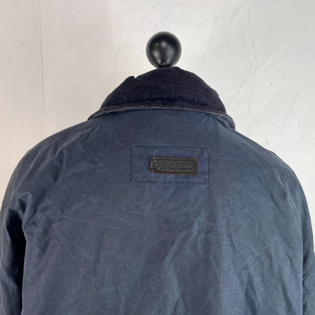 P.G. Field Men's Navy Blue Wax Jacket size XL British Made Outdoor Rural