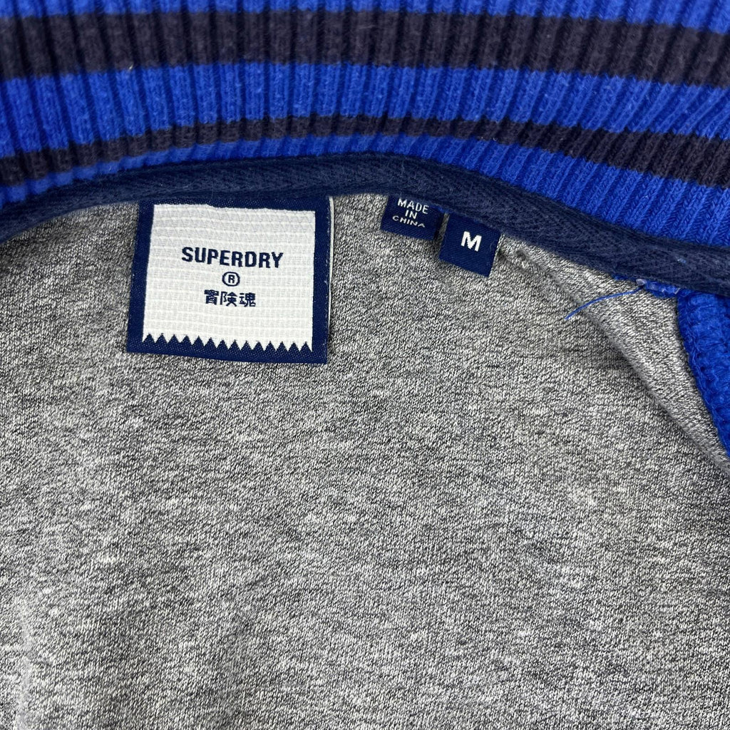 Superdry Pistons 77 Varsity Bomber Jacket in Blue Cotton Blend Coat size M