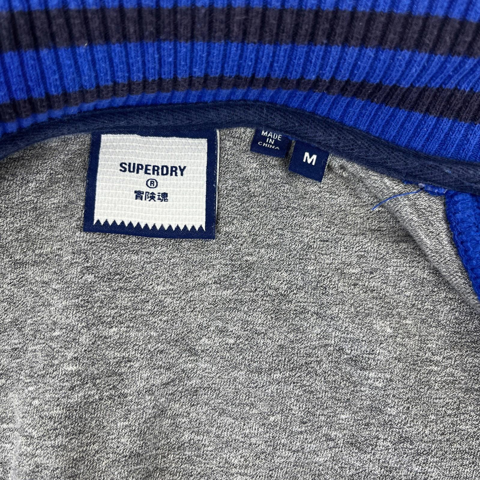 Superdry Pistons 77 Varsity Bomber Jacket in Blue Cotton Blend Coat size M