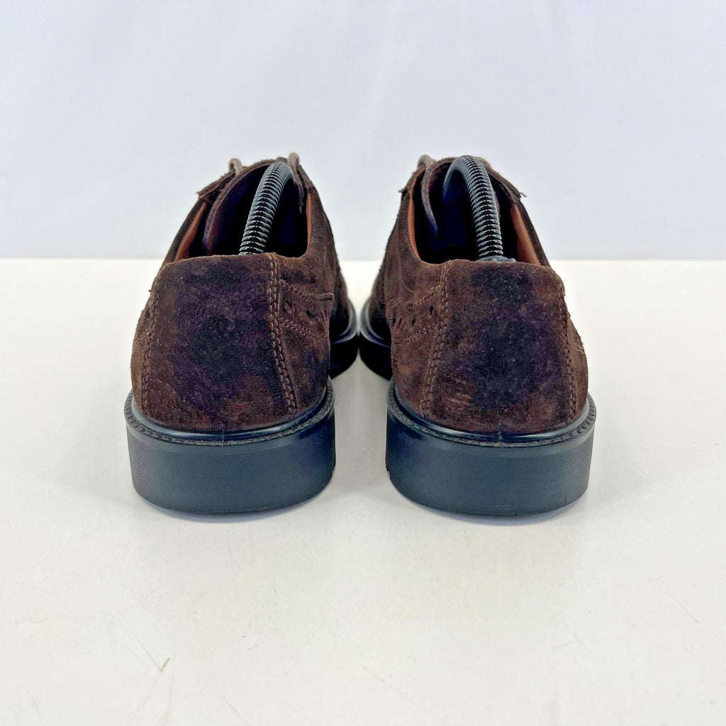 Hotter Defender Mens Dark Brown Suede Brogue Shoes Size UK 7.5 - Near Mint