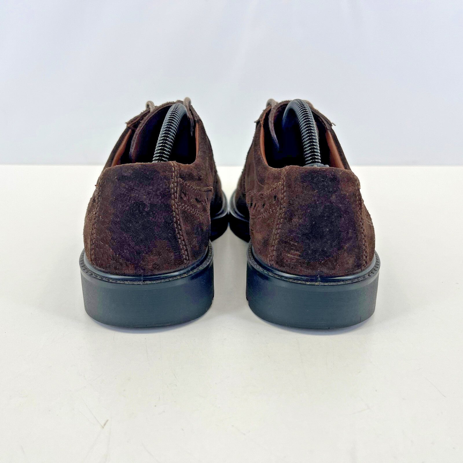 Hotter Defender Mens Dark Brown Suede Brogue Shoes Size UK 7.5 - Near Mint