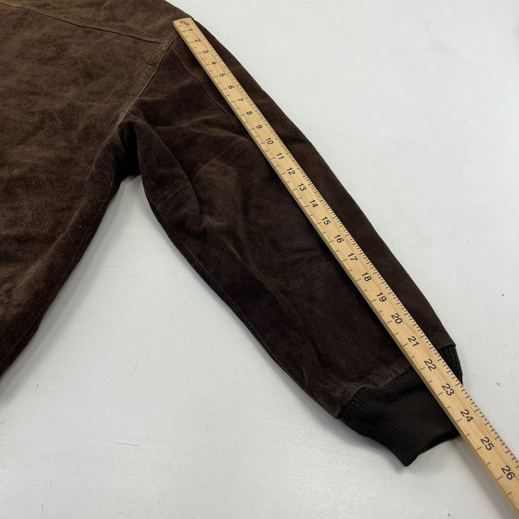 Clipper Mist Men's Dark Brown Suede Leather Bomber Jacket UK size Medium