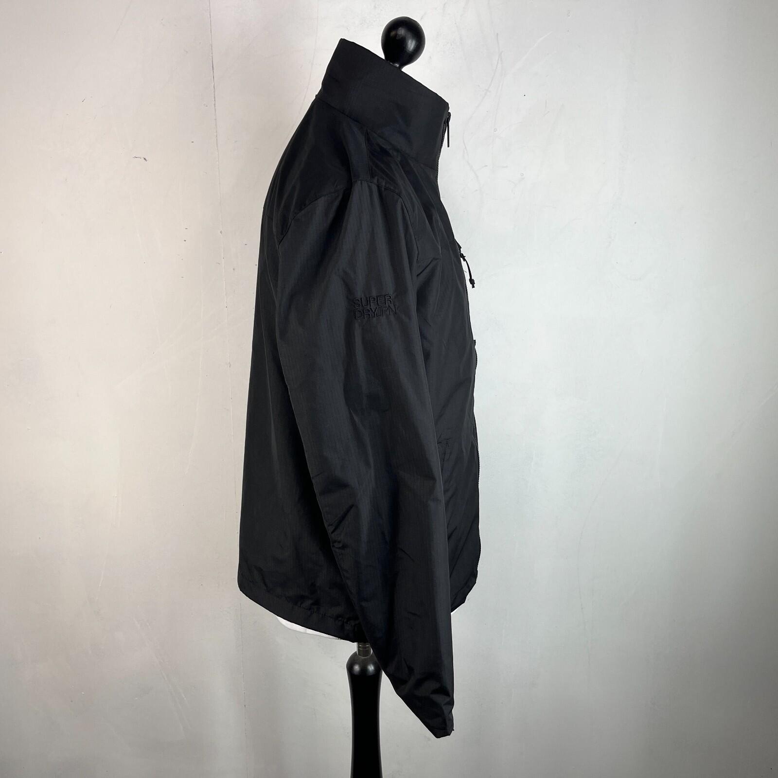 Superdry Men's Softshell Windbreaker Jacket in Black Ripstop UK size M