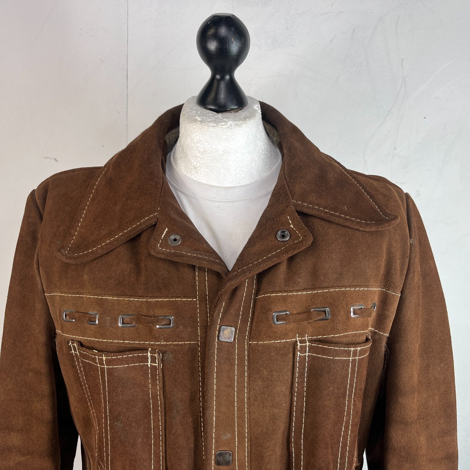 Vintage Excelled Heavy Suede Leather Rugged Wear Jacket size 44 Made in Canada