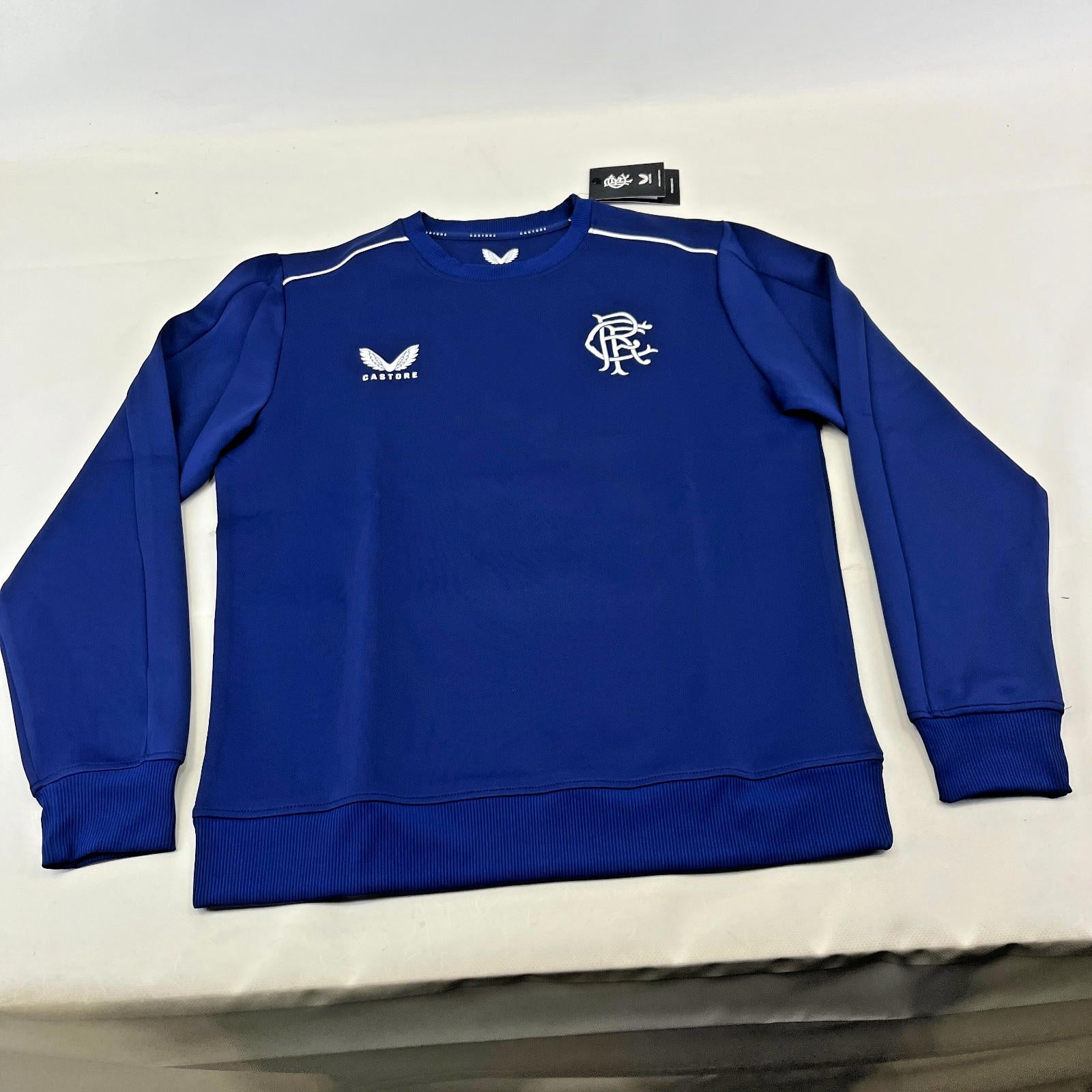 Castore Glasgow Rangers FC Football Matchday Sweatshirt Blue UK Women's size 12