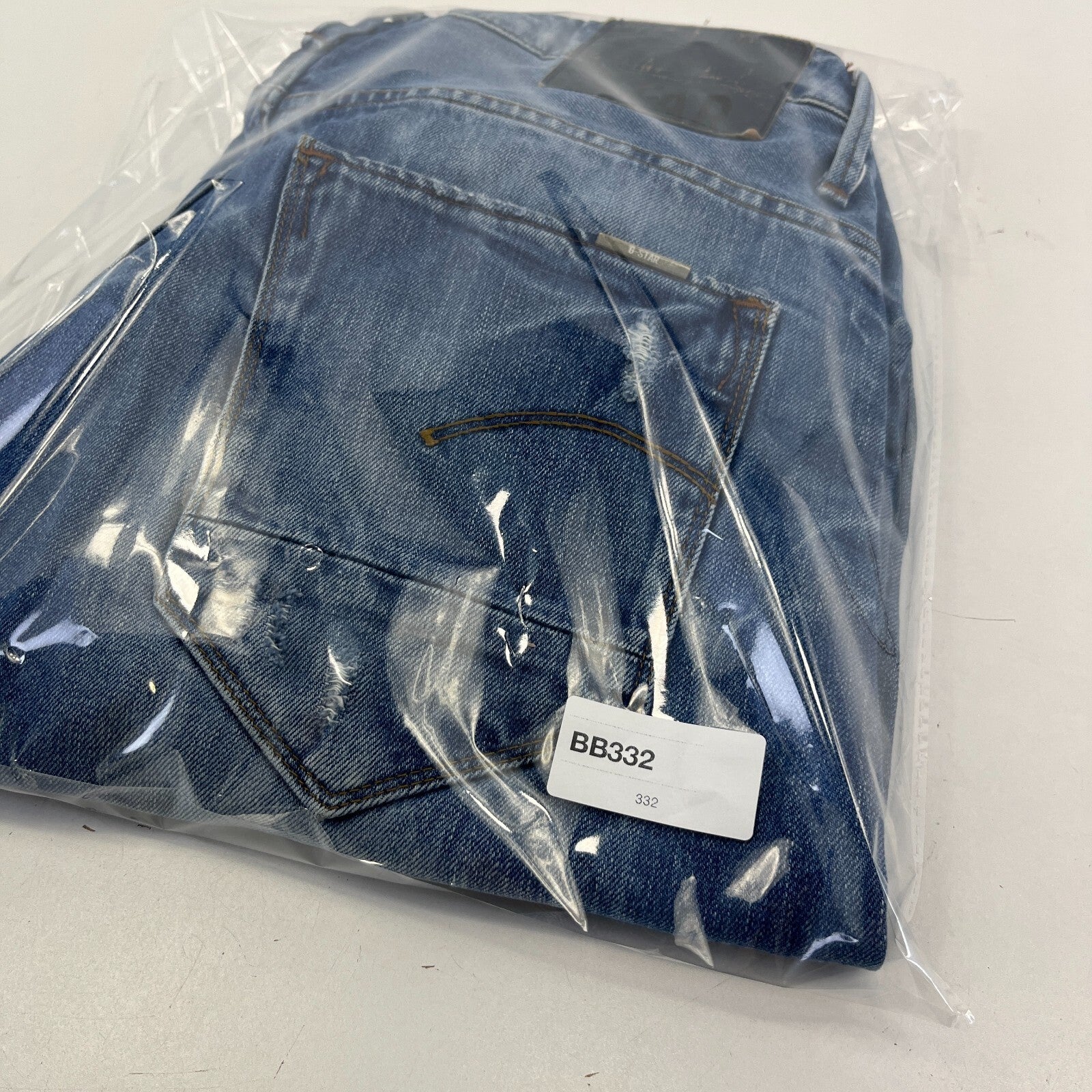 G Star Raw Originals Jeans Mens W32" L32" Blue Tapered Twisted Zip Fly Denim